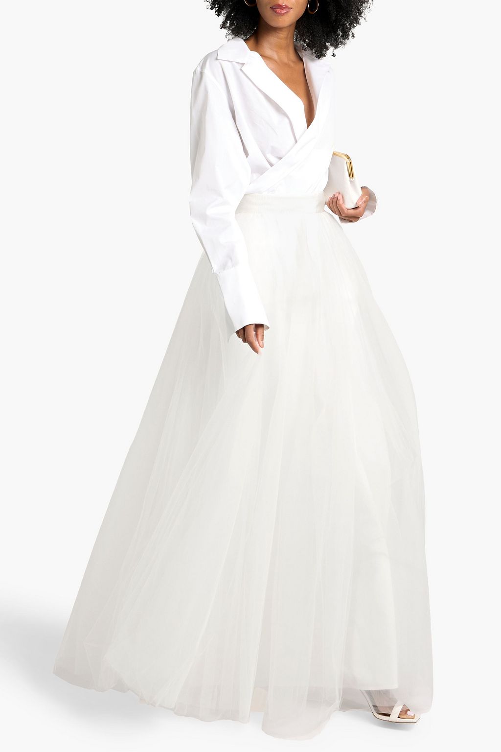 MAX MARA Gomito gathered tulle maxi skirt