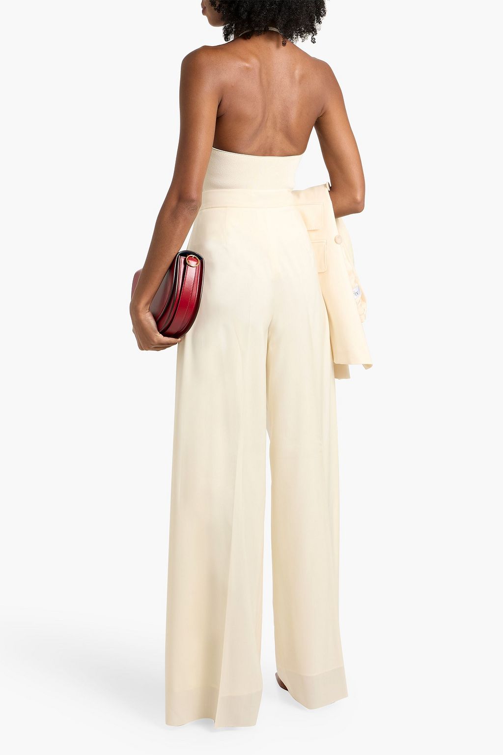 MAX MARA Piombo wool-crepe wide-leg pants