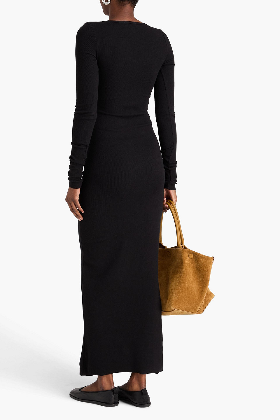  éterne - Maxikleid Aus Geripptem Jersey - Schwarz - Xs 