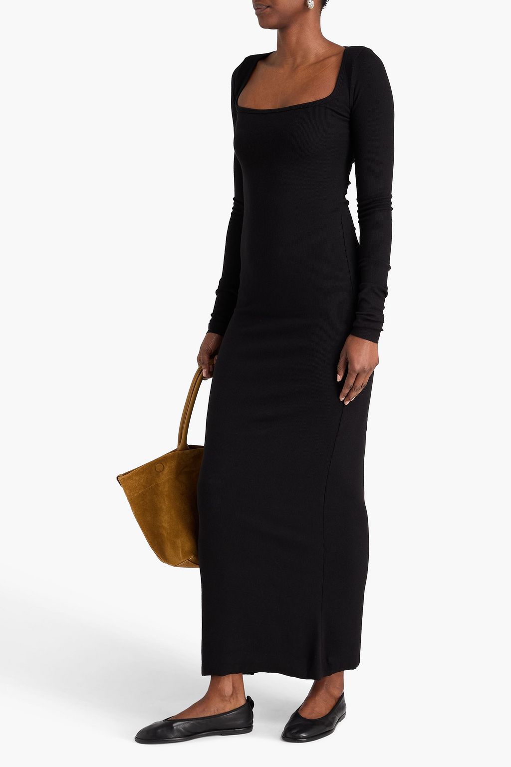 ÉTERNE Ribbed jersey maxi dress