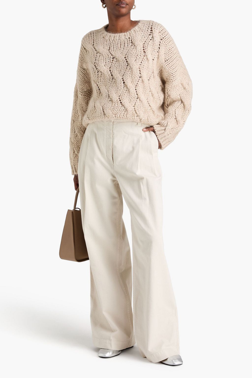 BRUNELLO CUCINELLI Cotton-blend gabardine wide-leg pants