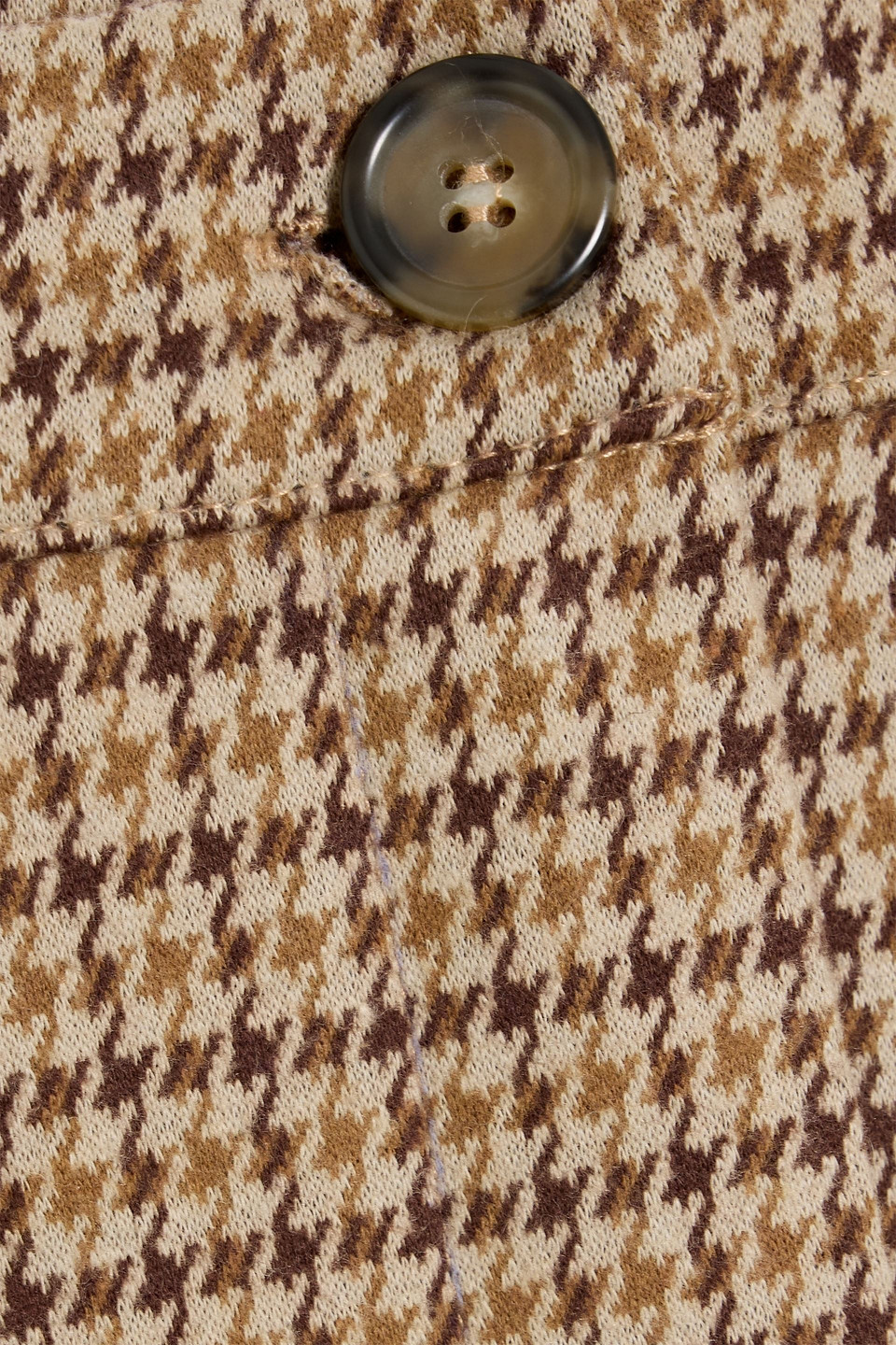 Weekend Max Mara Panetto Houndstooth Jersey Wide-leg Pants In Brown