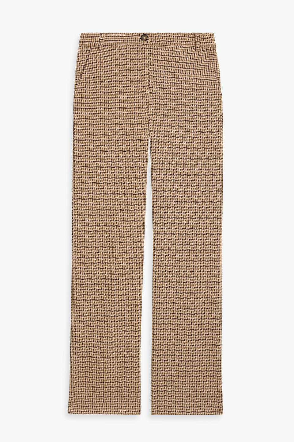 Weekend Max Mara Panetto Houndstooth Jersey Wide-leg Pants In Brown