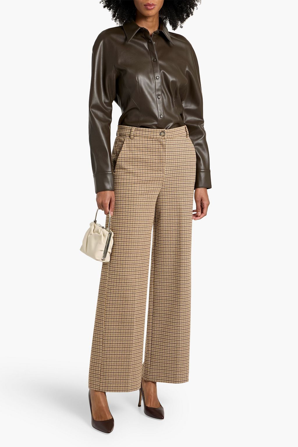 WEEKEND MAX MARA Panetto houndstooth jersey wide-leg pants