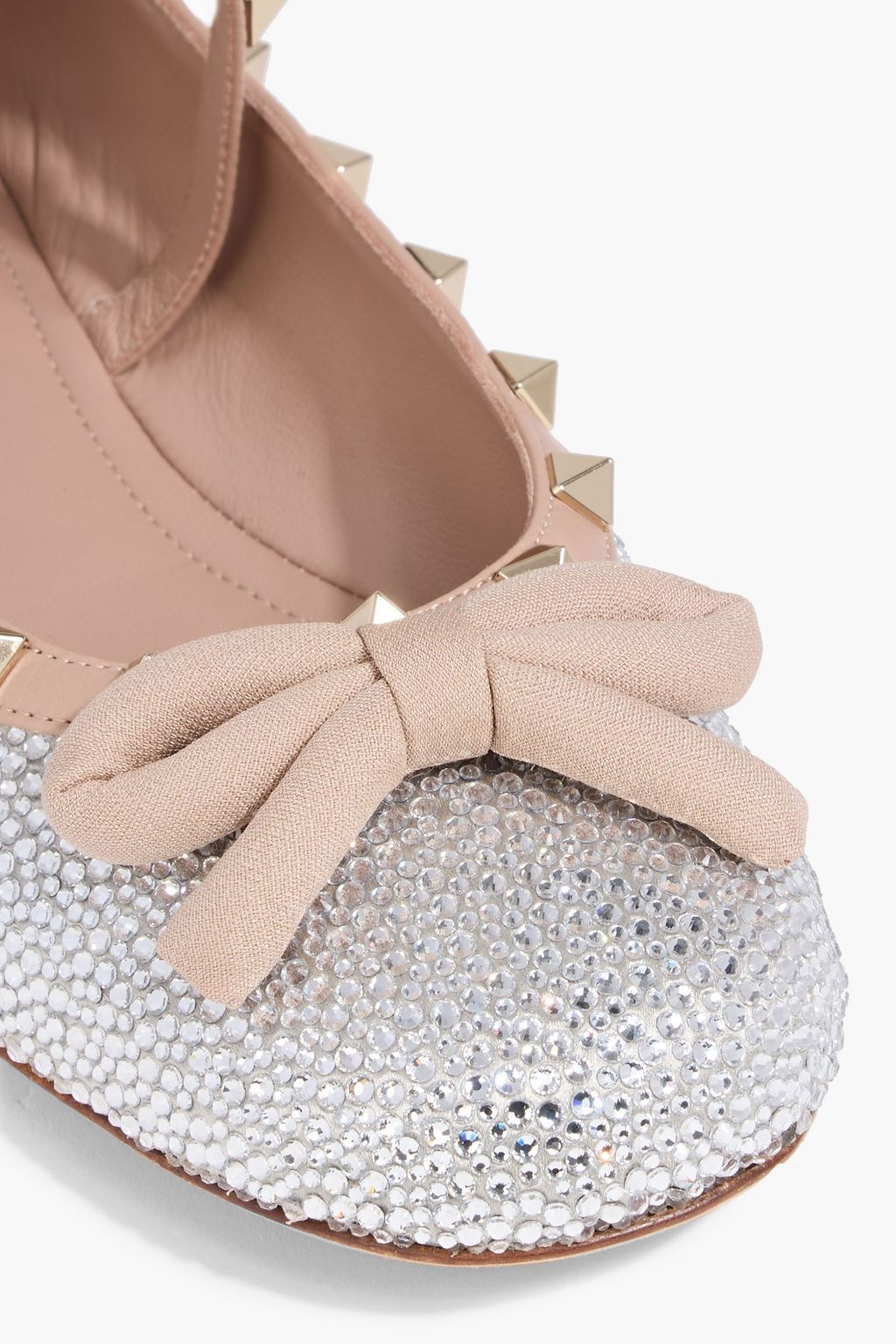 VALENTINO GARAVANI Rockstud embellished leather Mary Jane flats