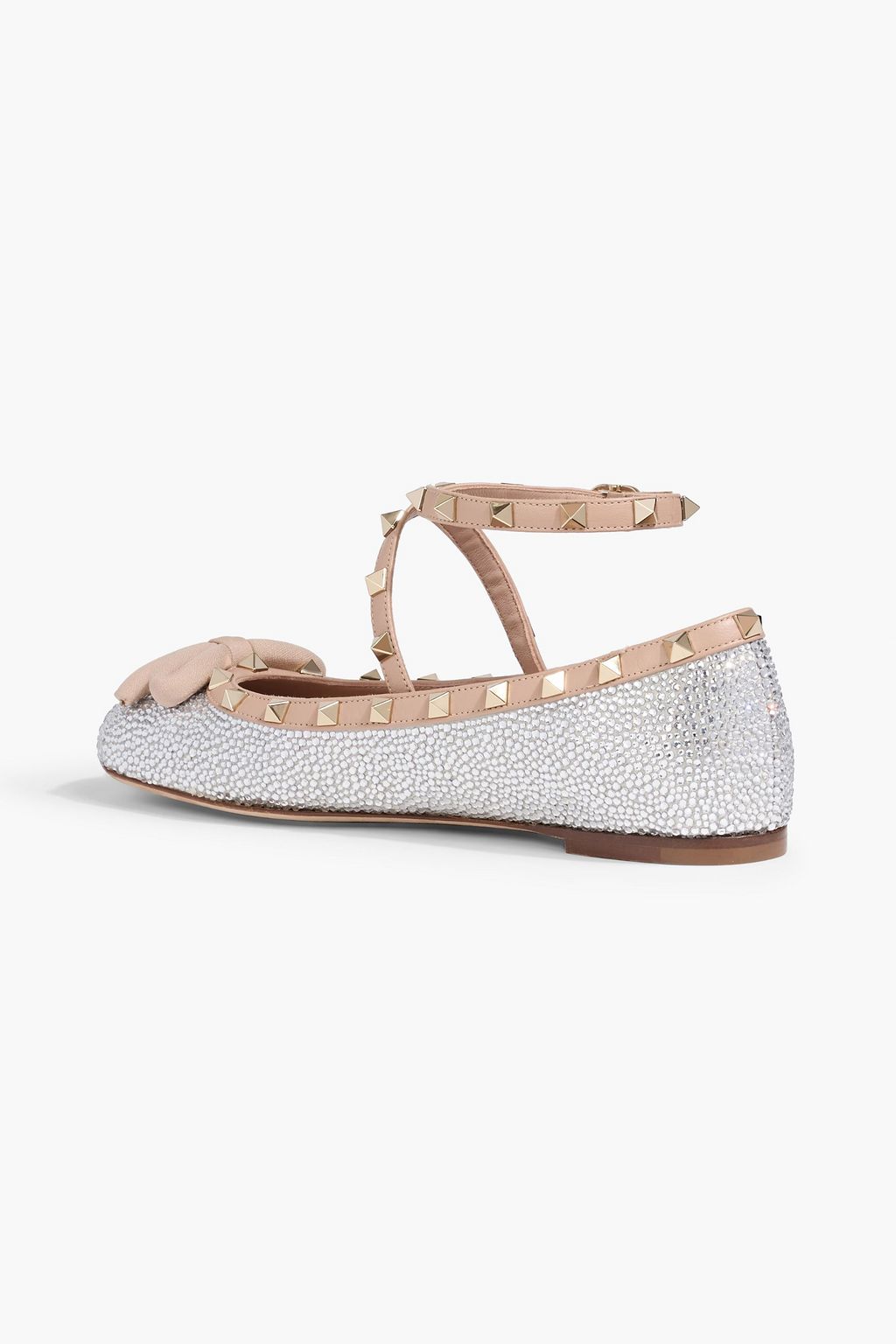 VALENTINO GARAVANI Rockstud embellished leather Mary Jane flats