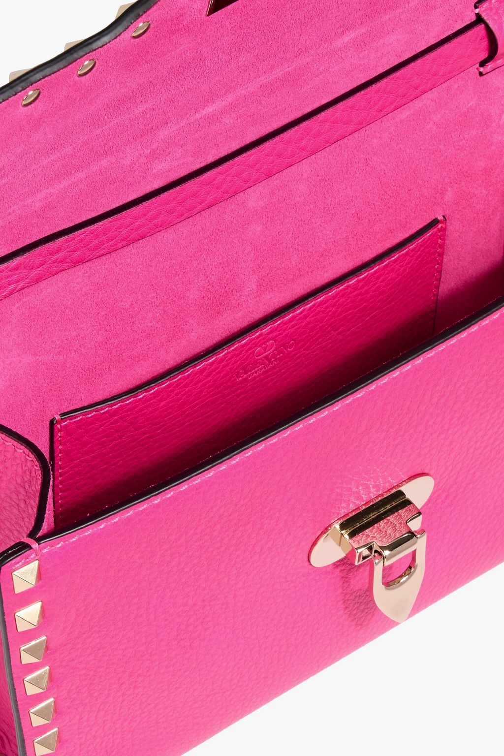 VALENTINO GARAVANI Rockstud pebbled-leather shoulder bag