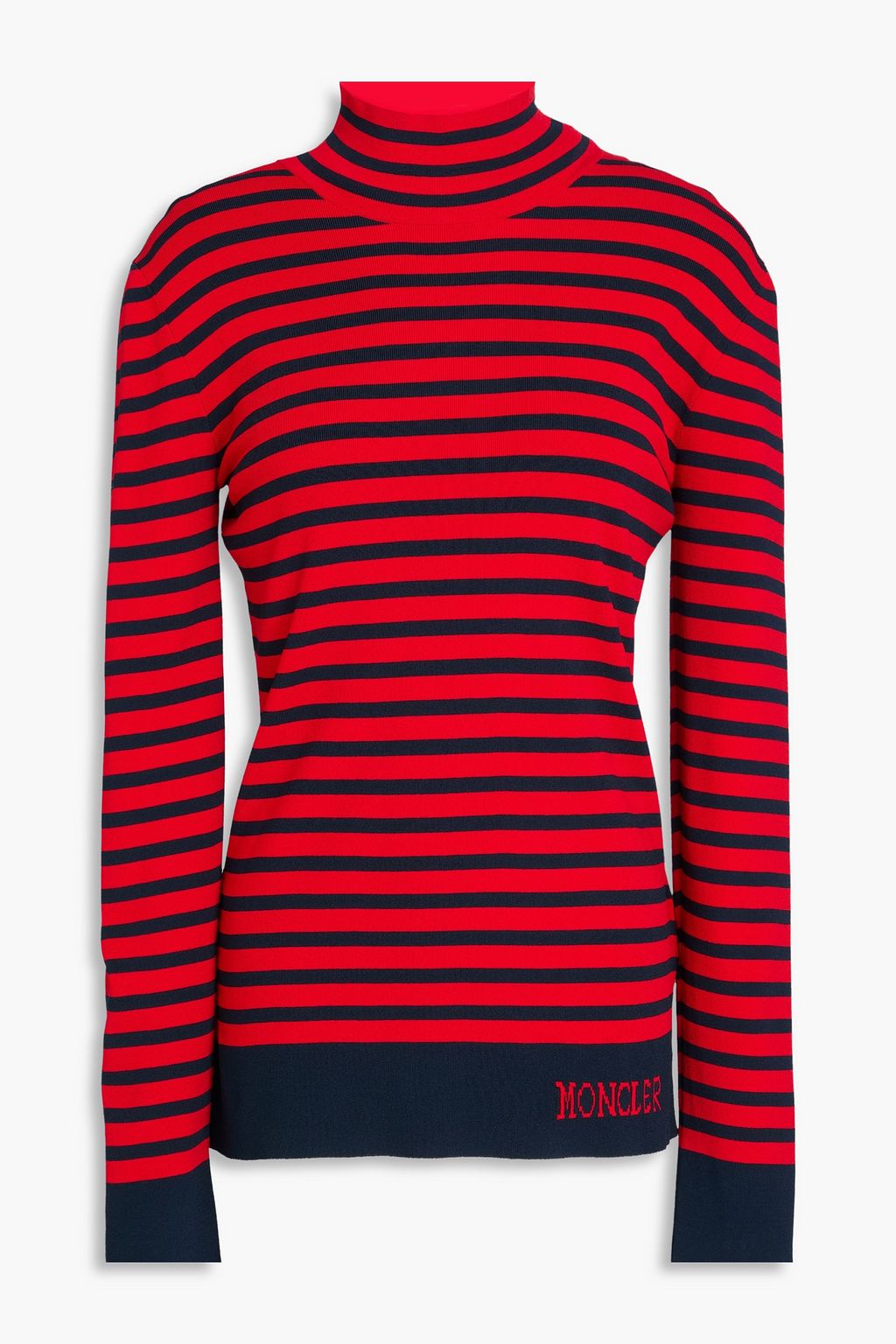MONCLER Striped knitted turtleneck sweater | THE OUTNET