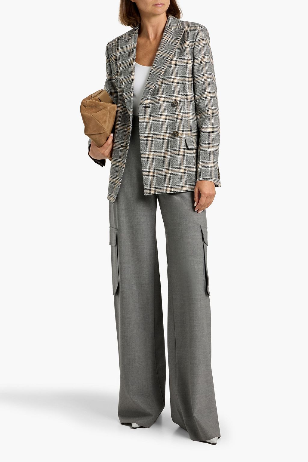 WEEKEND MAX MARA Rivolo double-breasted checked wool-tweed blazer