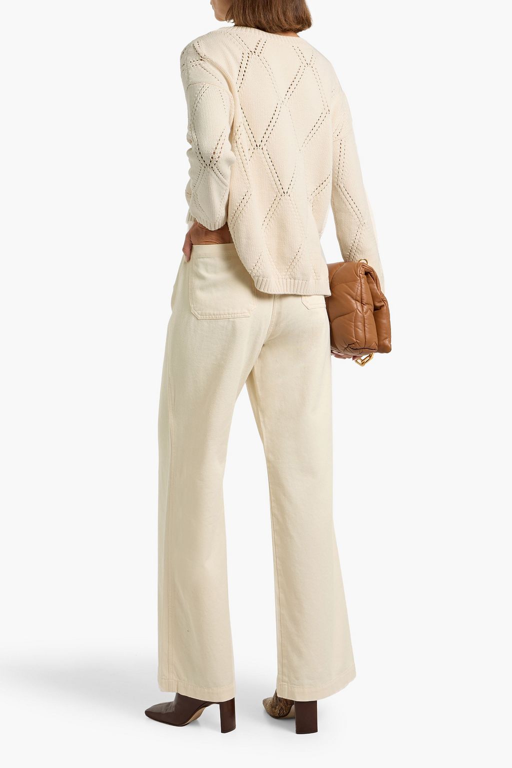 WEEKEND MAX MARA Abbozzi pointelle-knit cotton-blend sweater