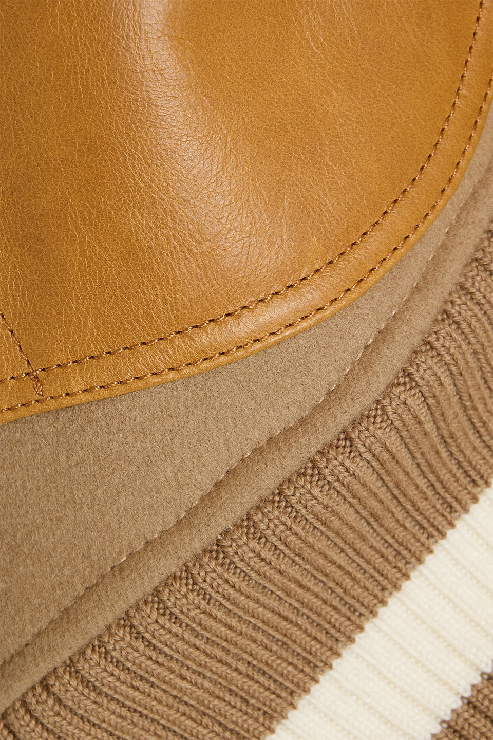 Weekend Max Mara Nerone Leather, Wool-felt And Tweed Bomber Jacket In Multi