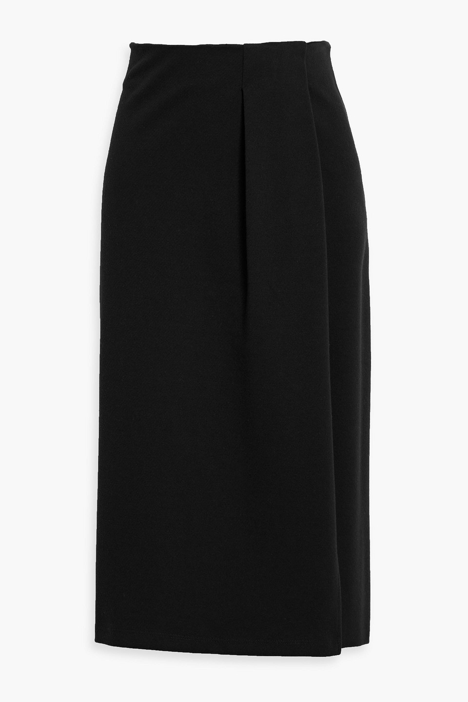 Weekend Max Mara Deborah Draped Flannel Midi Skirt In Black
