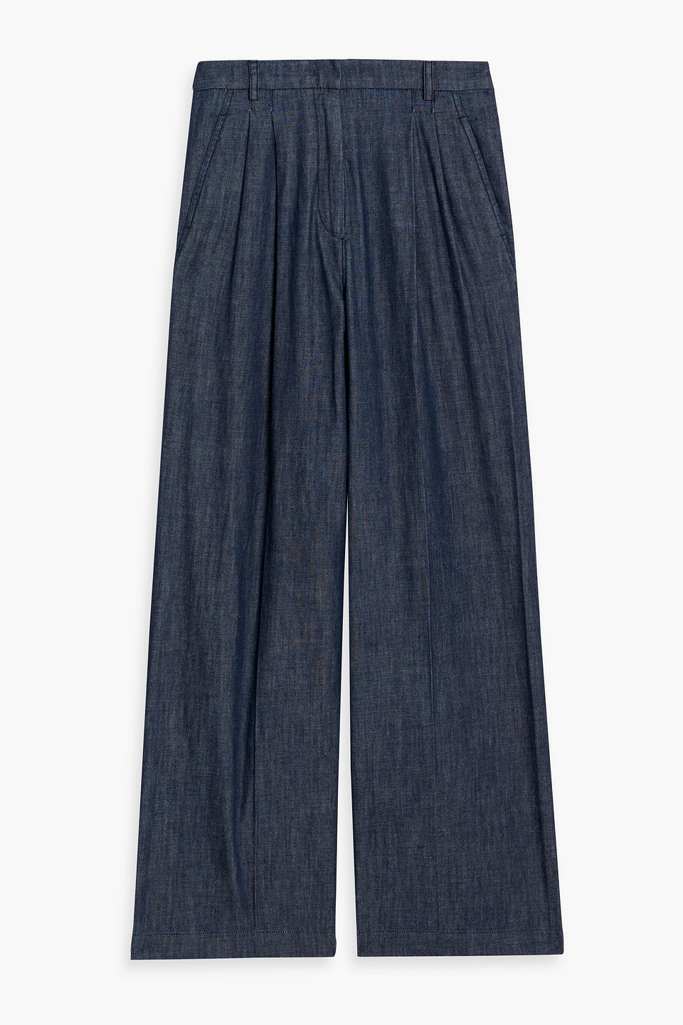 Weekend Max Mara Fuxia Pleated High-rise Wide-leg Jeans In Blue