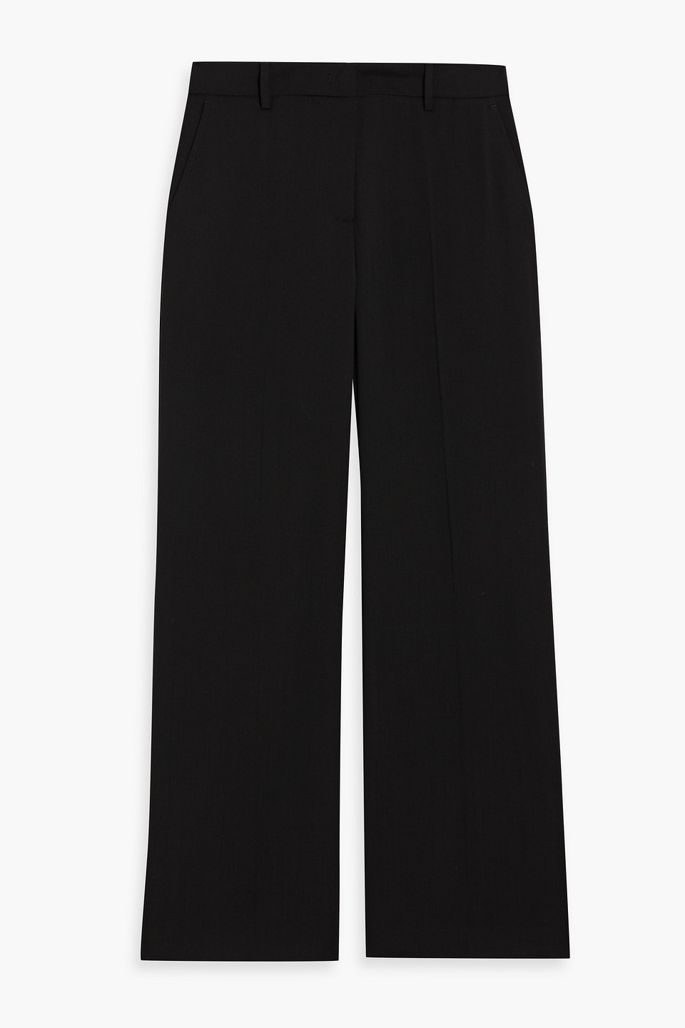 Weekend Max Mara Visivo Wool-crepe Wide-leg Pants In Black