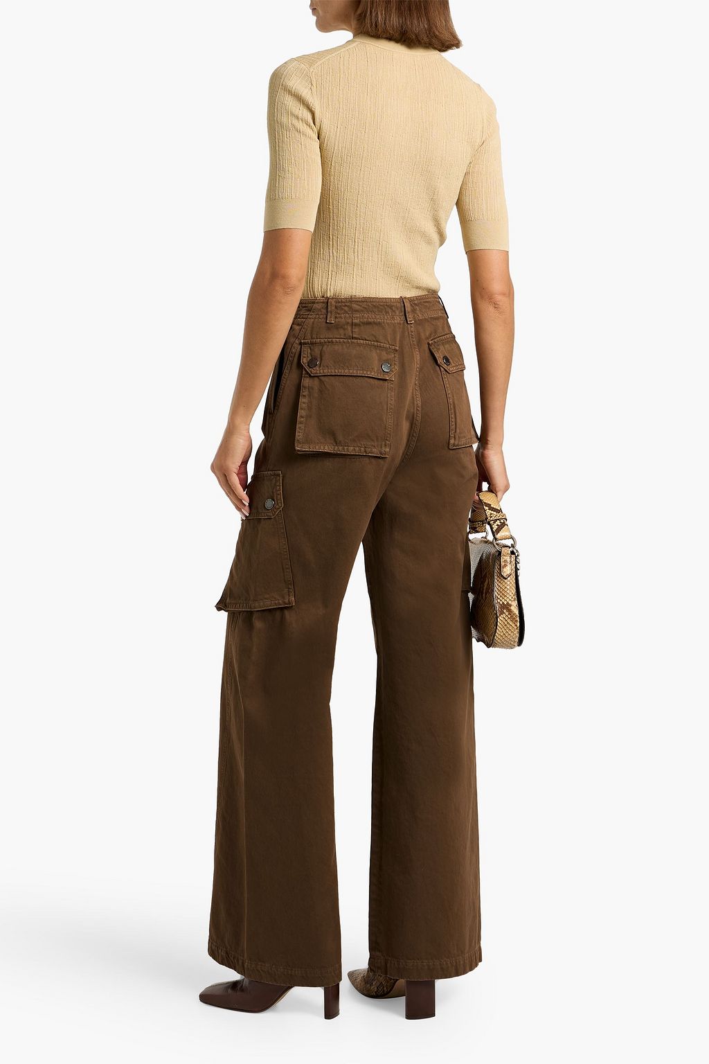 WEEKEND MAX MARA Elvy cotton-twill wide-leg cargo pants