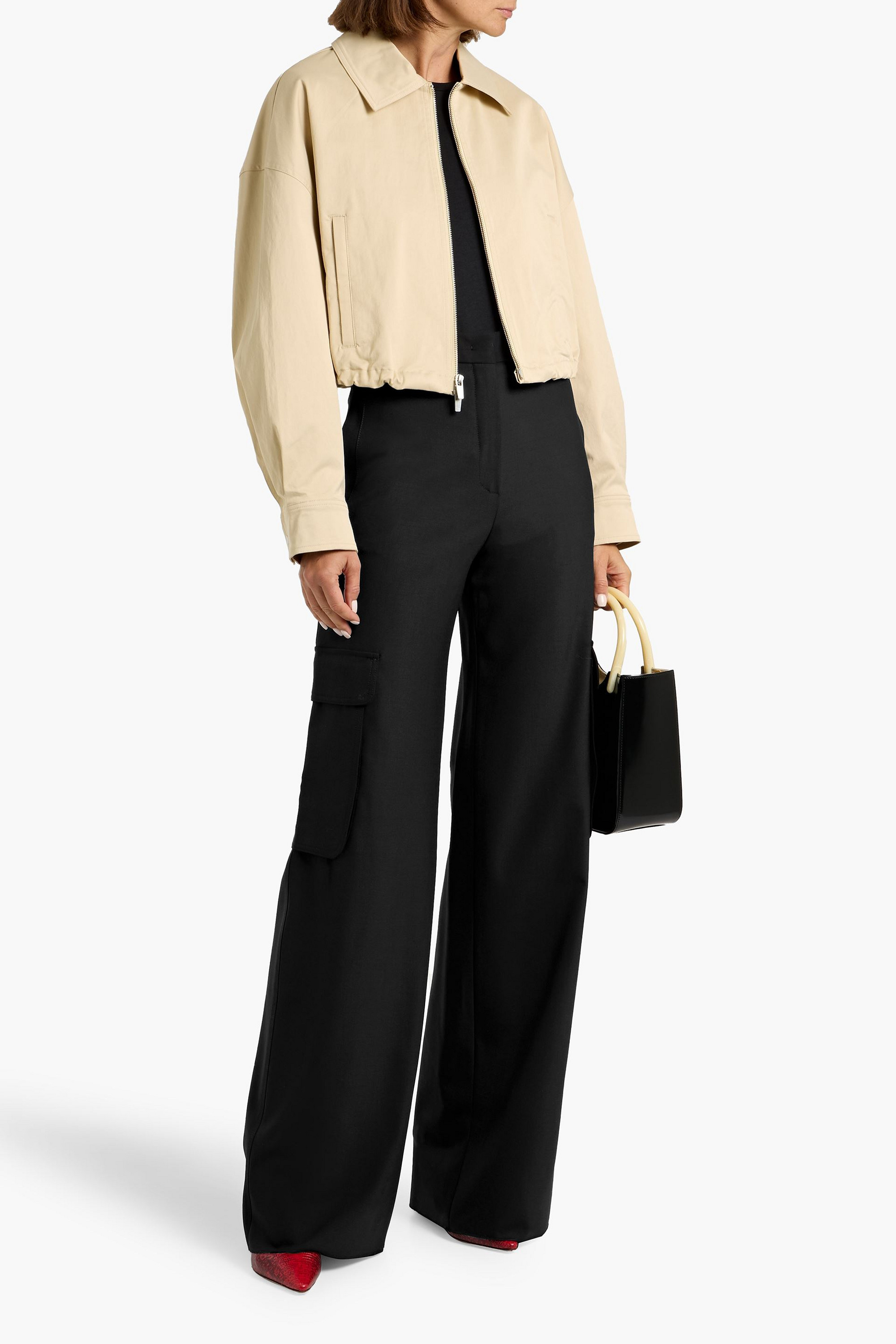 MAX MARA STUDIO Ghiera wool-blend wide-leg cargo pants
