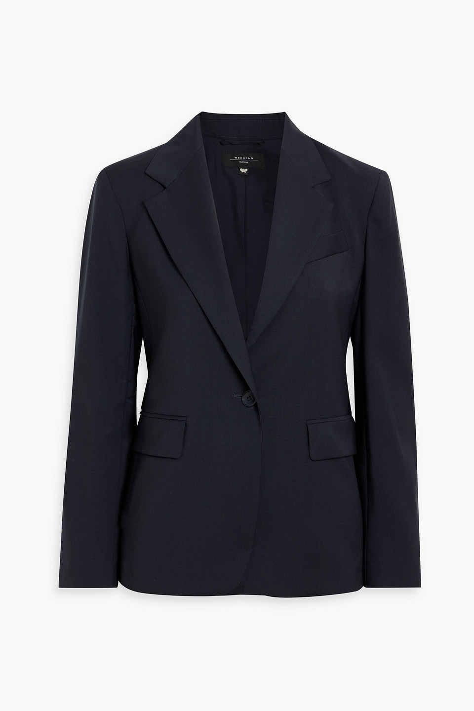 Weekend Max Mara Lamine Wool-crepe Blazer In Blue