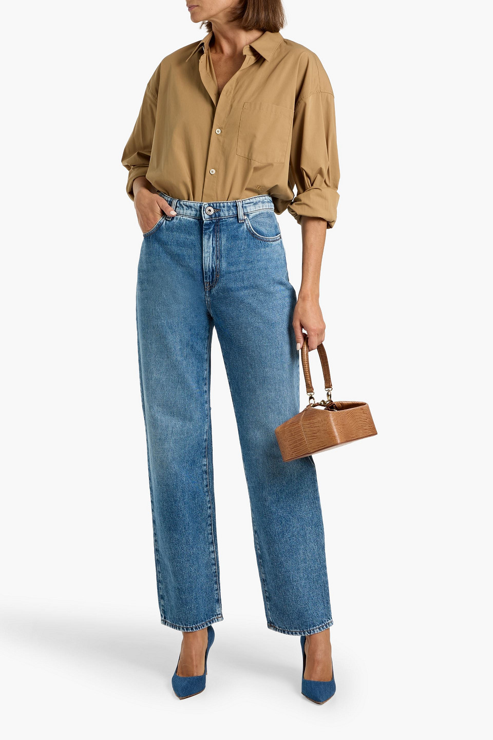 Weekend Max Mara Loris High-rise Straight-leg Jeans In Blue