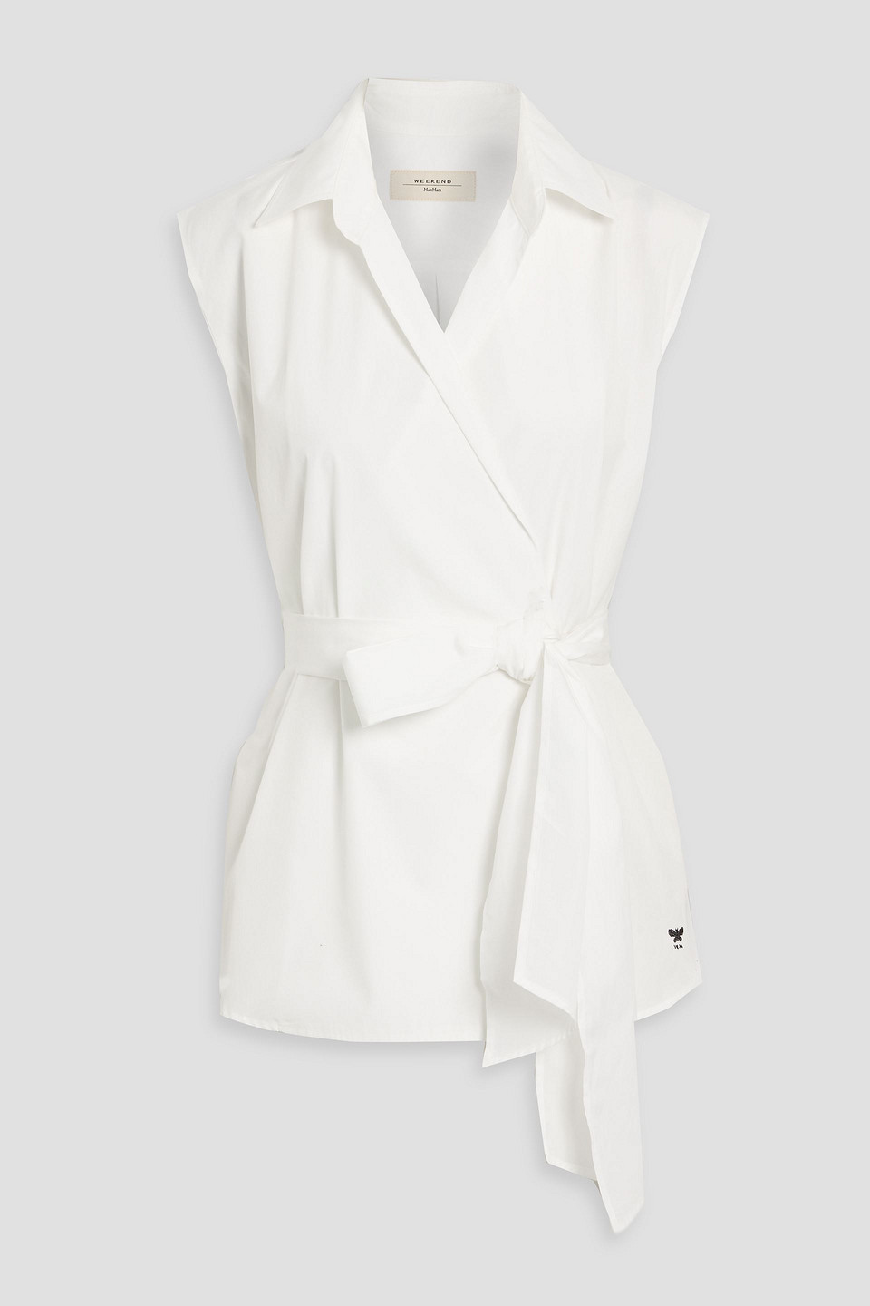 Weekend Max Mara Dakar Cotton-poplin Wrap Top In Animal Print