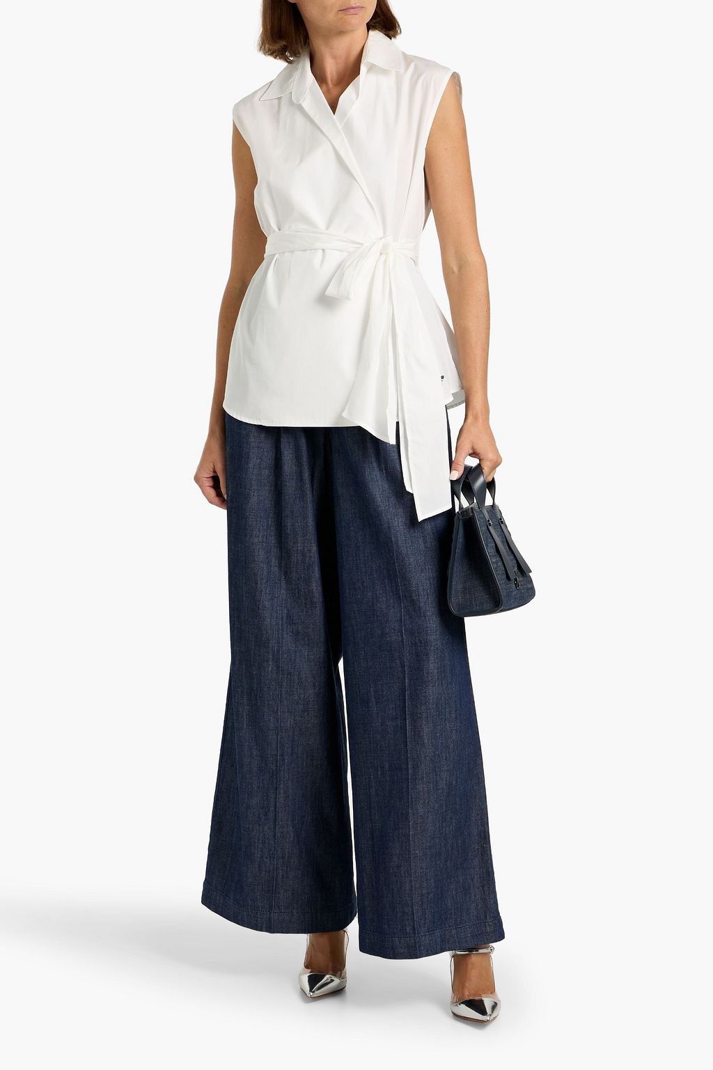 WEEKEND MAX MARA Dakar cotton-poplin wrap top