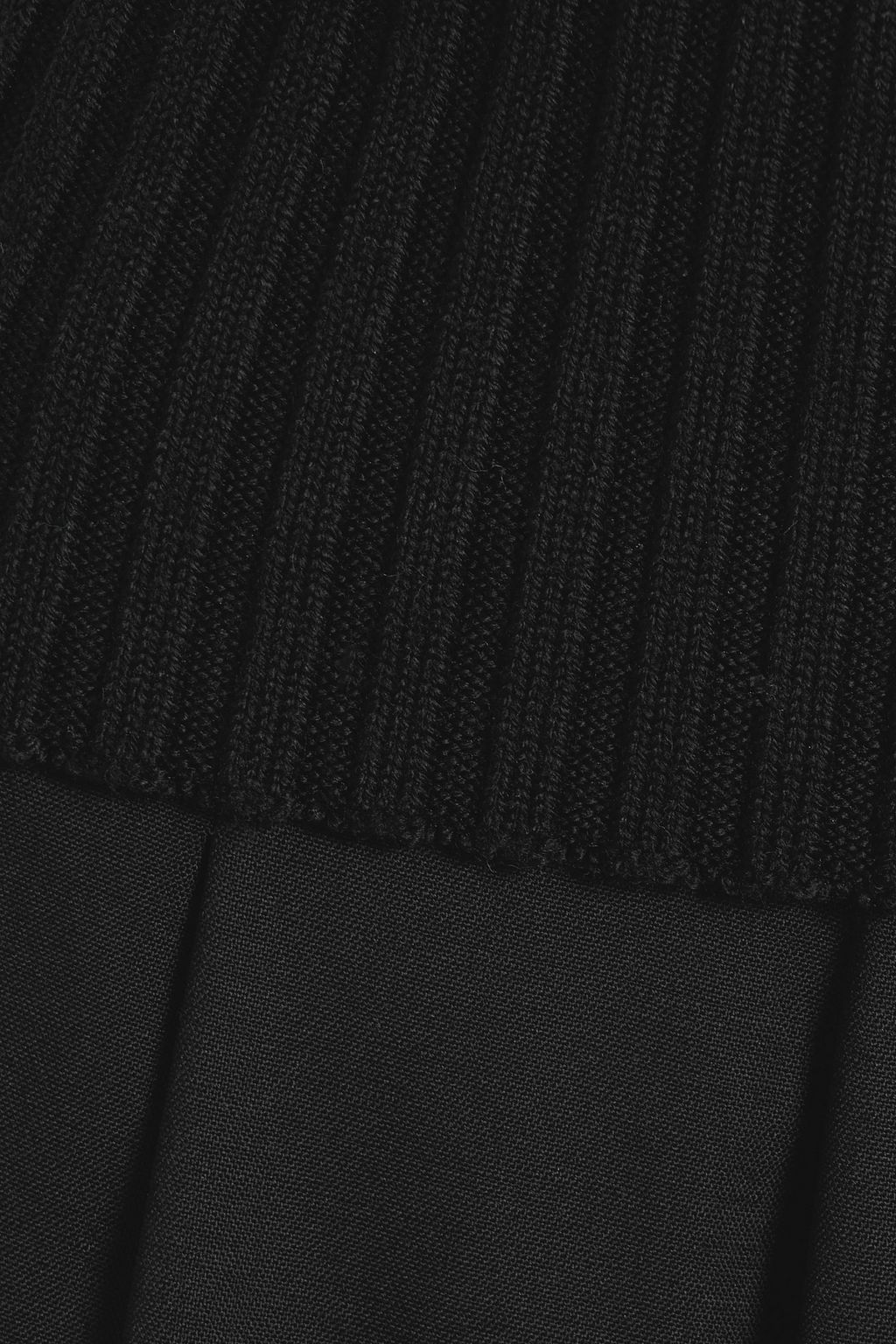 MAX MARA Ribbed wool-blend and crepe wide-leg pants