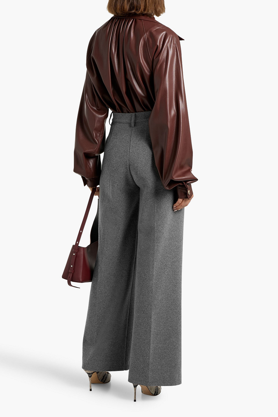 Weekend Max Mara Panetto Brushed Jersey Wide-leg Pants In Gray