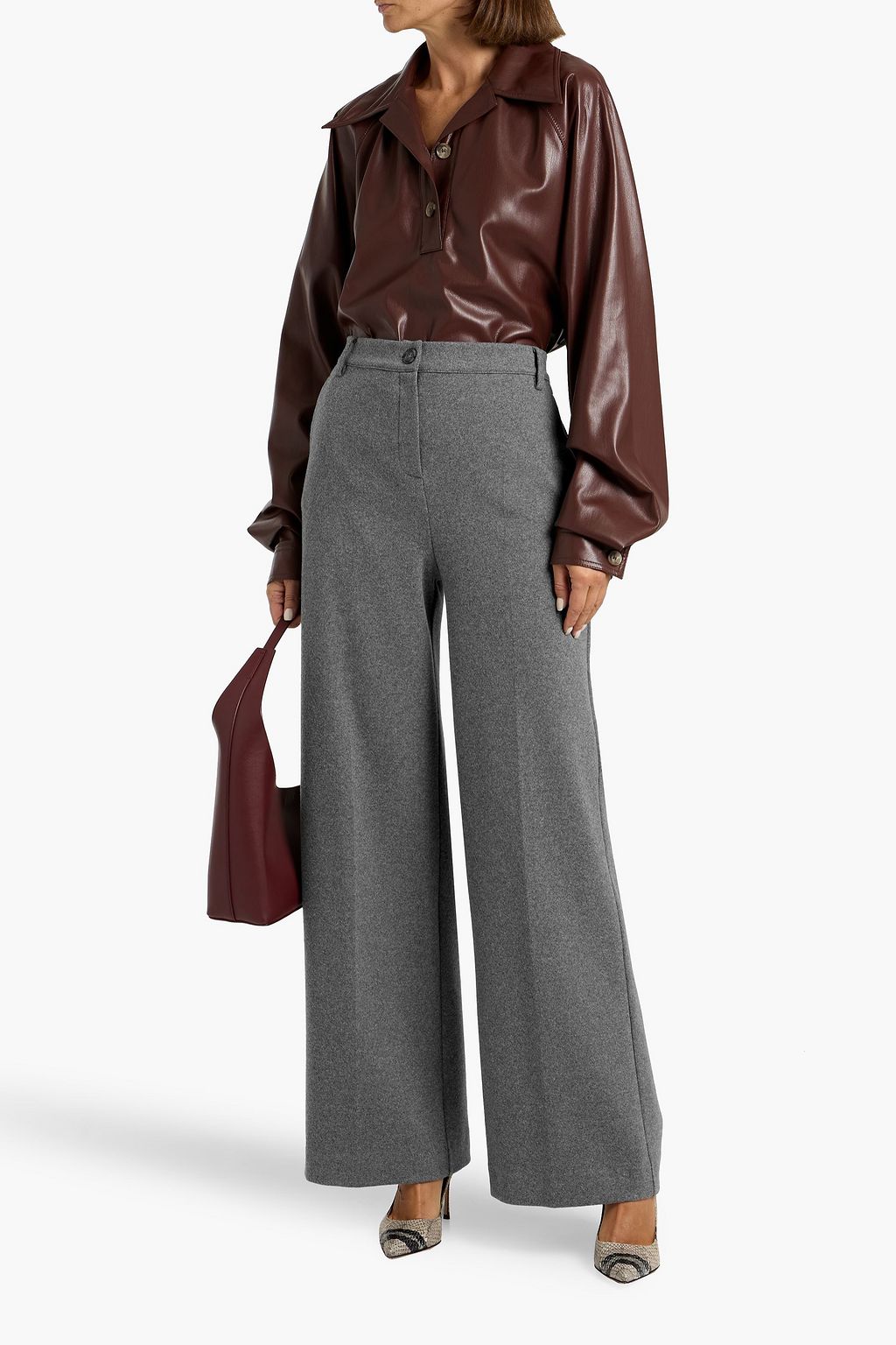 WEEKEND MAX MARA Panetto houndstooth jersey wide-leg pants