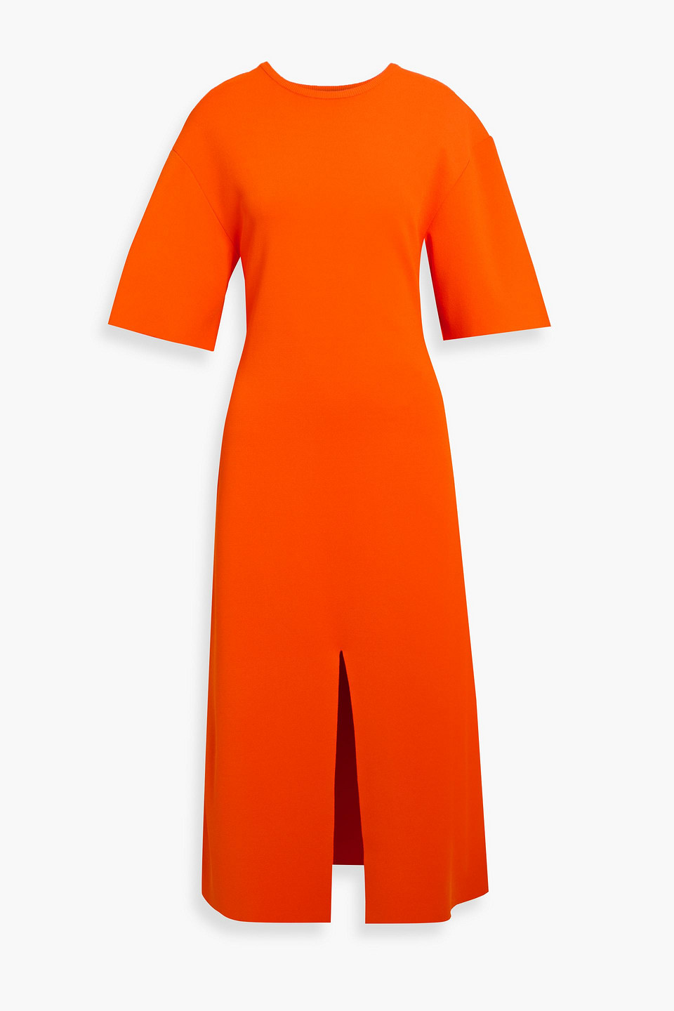Stella Mccartney Stretch-knit Midi Dress In Orange