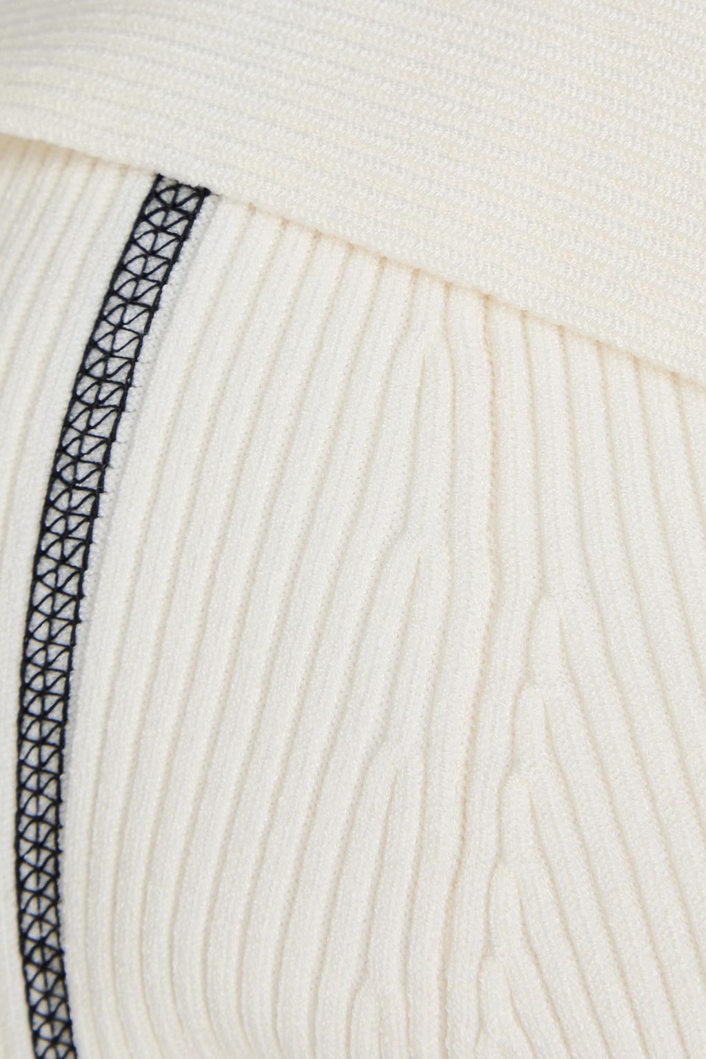 SIMKHAI Ribbed-knit polo sweater