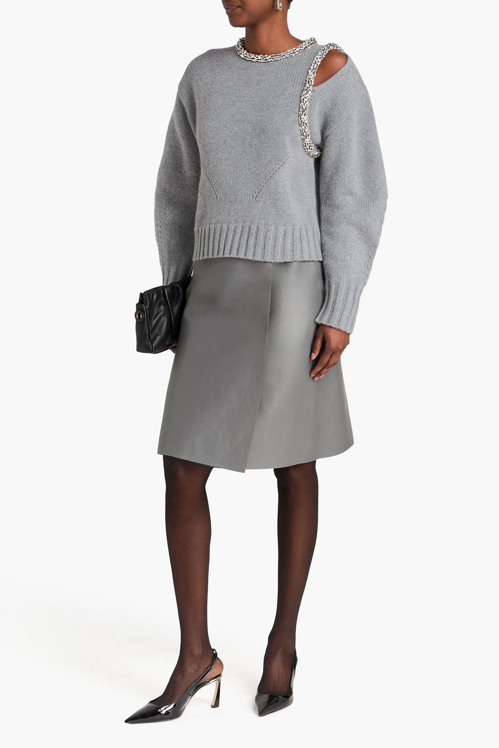 SIMKHAI ウール混 セーター カットアウト クリスタル付き