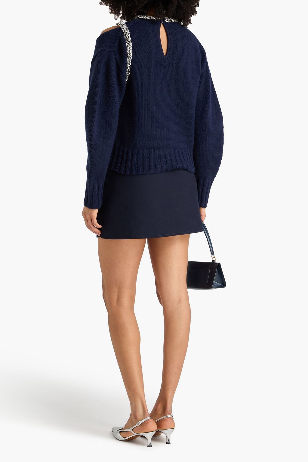 SIMKHAI ウール混 セーター カットアウト クリスタル付き