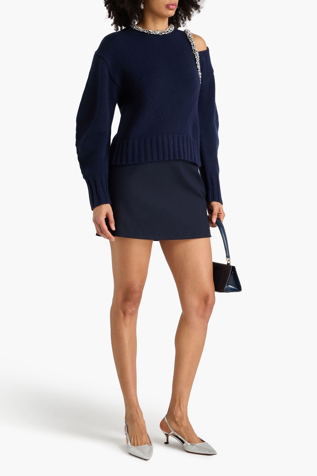 SIMKHAI ウール混 セーター カットアウト クリスタル付き