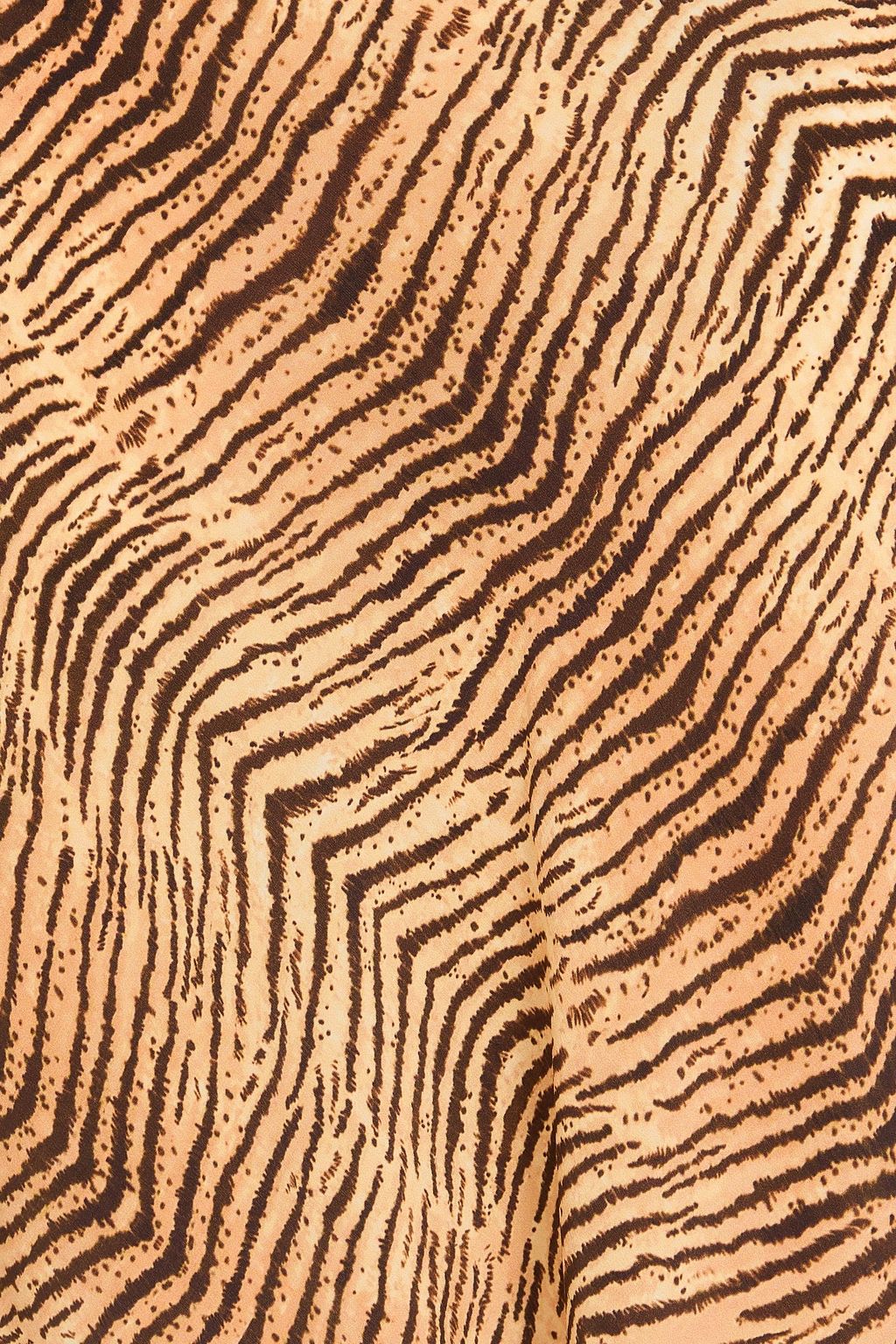 RIXO Minirock aus Seiden-Crêpe mit Tigerprint