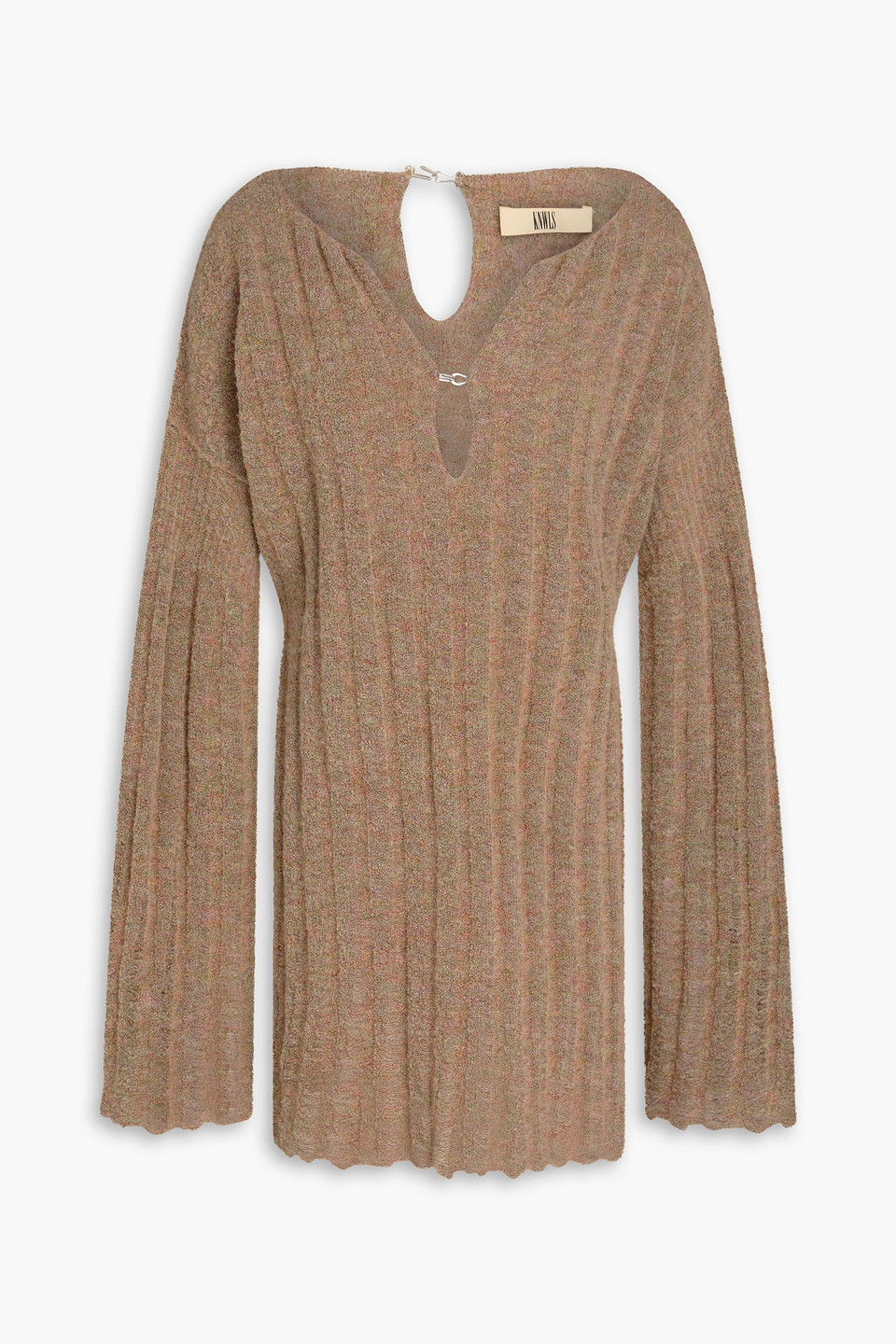 Knwls Ribbed Wool-blend Mini Dress In Sand