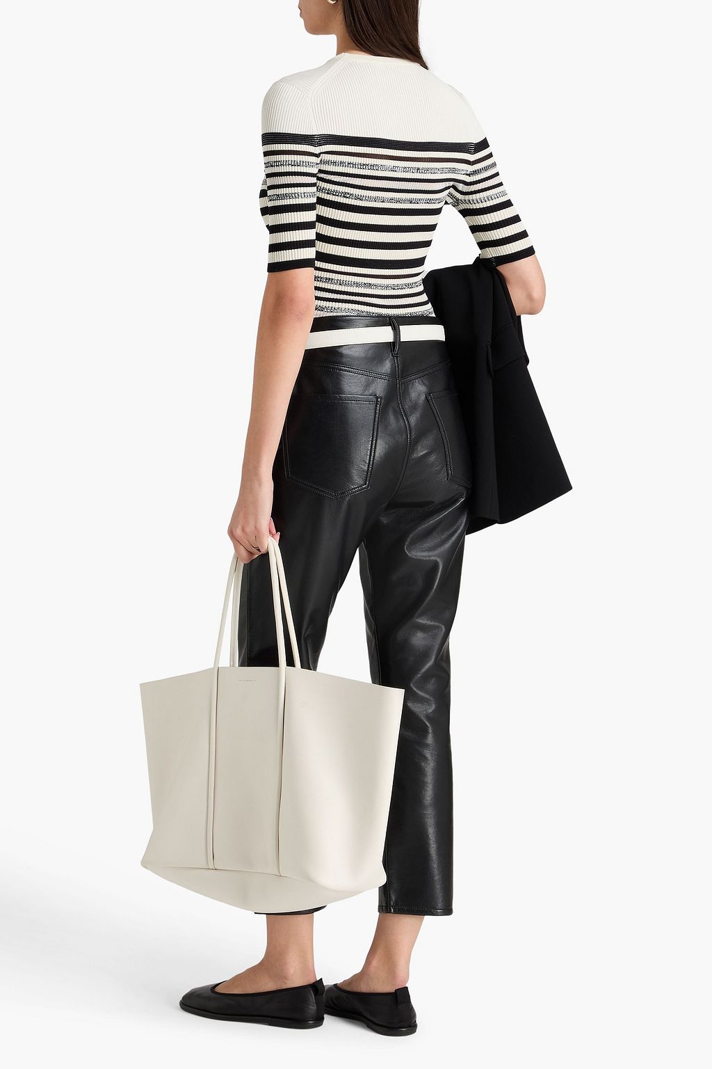 SIMKHAI 스트라이프 리브 니트 탑