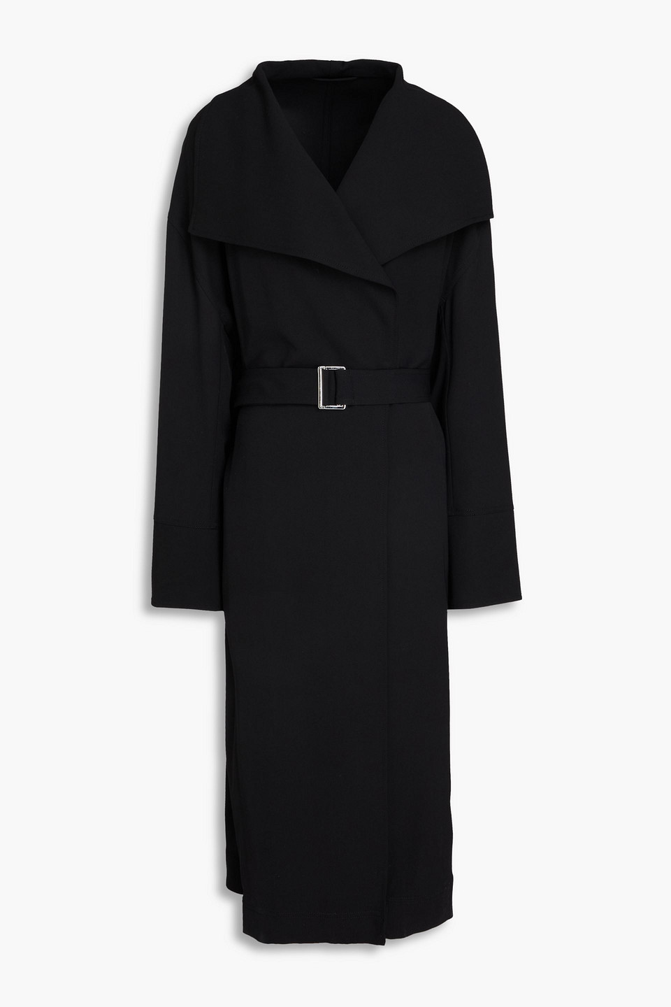 Totême Belted Twill Coat In Black