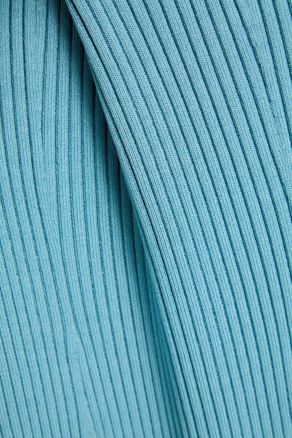 SIMKHAI Cold-shoulder ribbed-knit midi dress