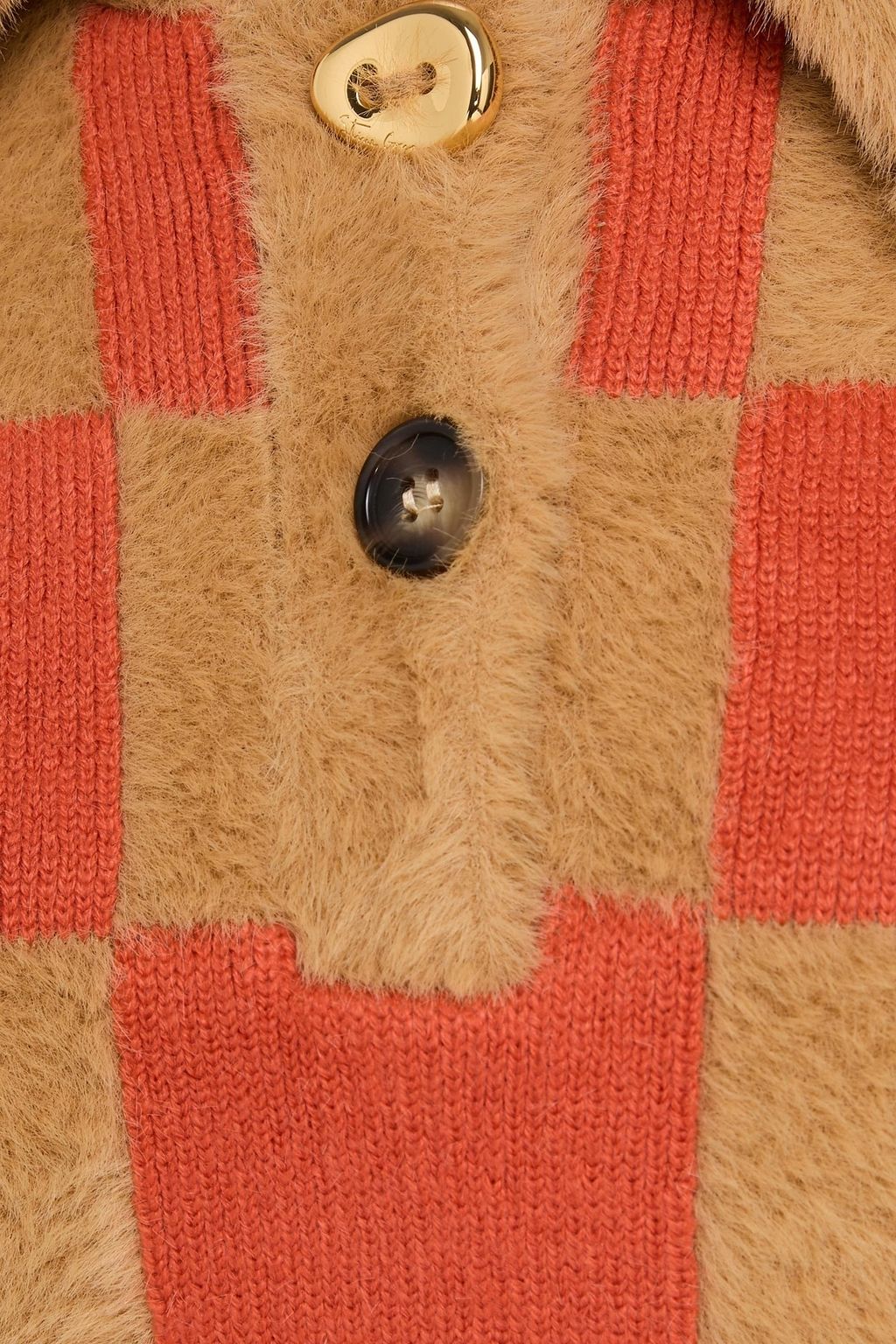 STINE GOYA Checked jacquard-knit polo sweater