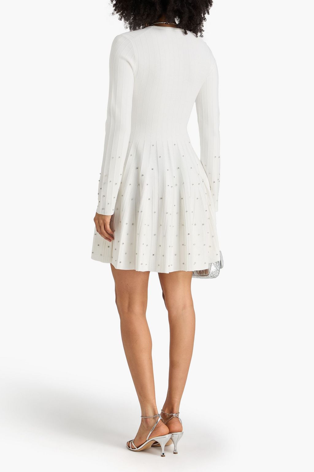 SIMKHAI Embellished jacquard-knit mini dress