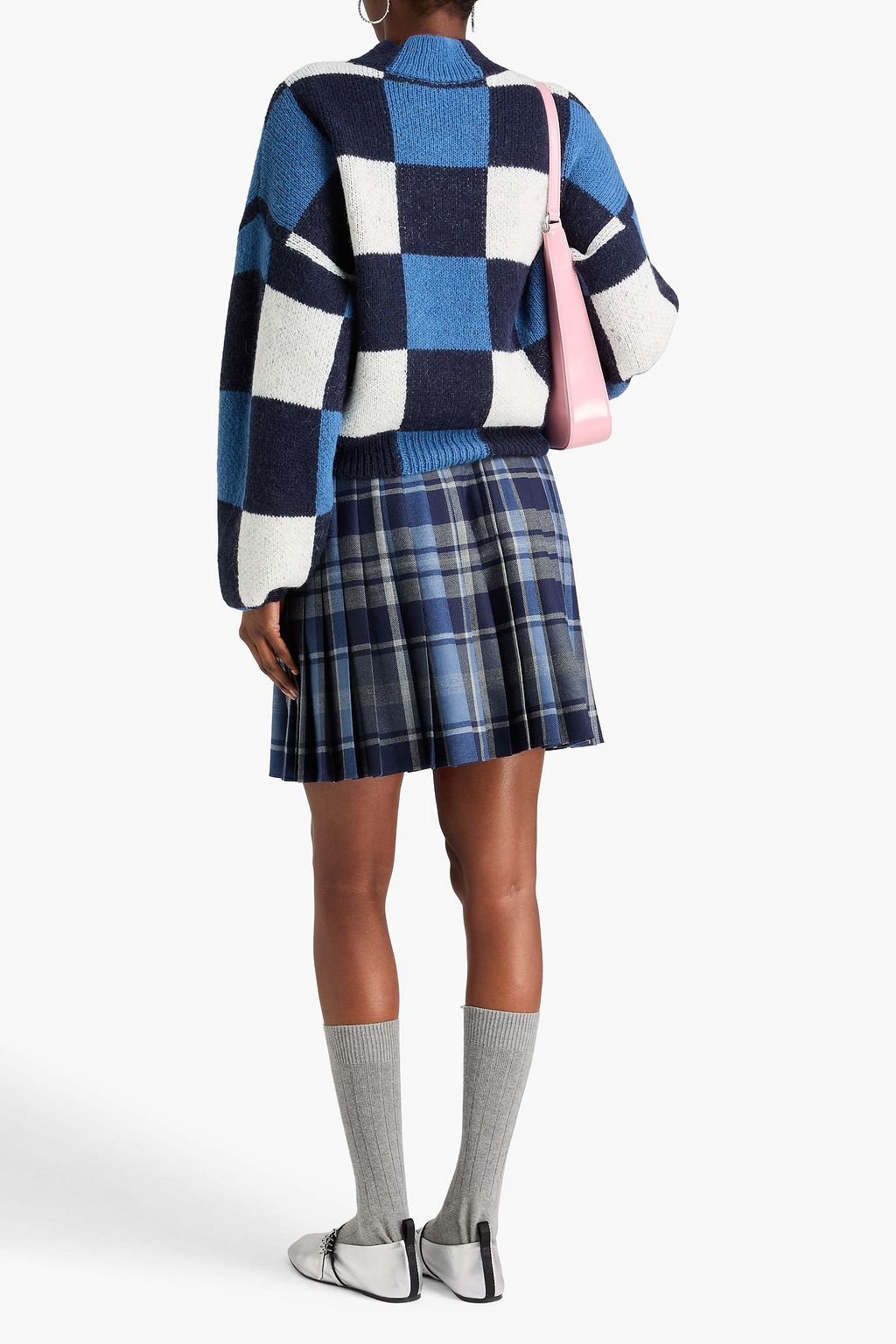 STINE GOYA Checked jacquard-knit turtleneck sweater