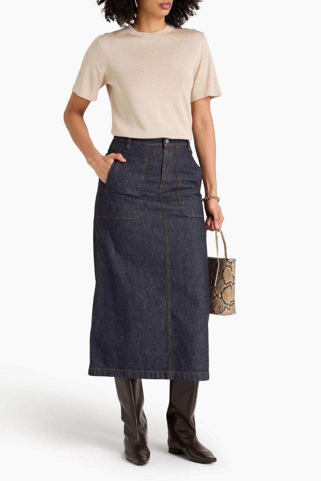 SIMKHAI 실크 캐시미어 혼방 탑