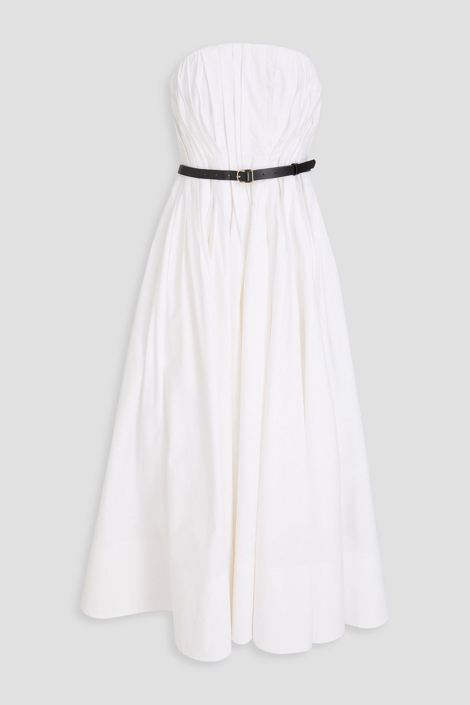 simkhai - thalia strapless pintucked cotton-poplin midi dress - white - us 0
