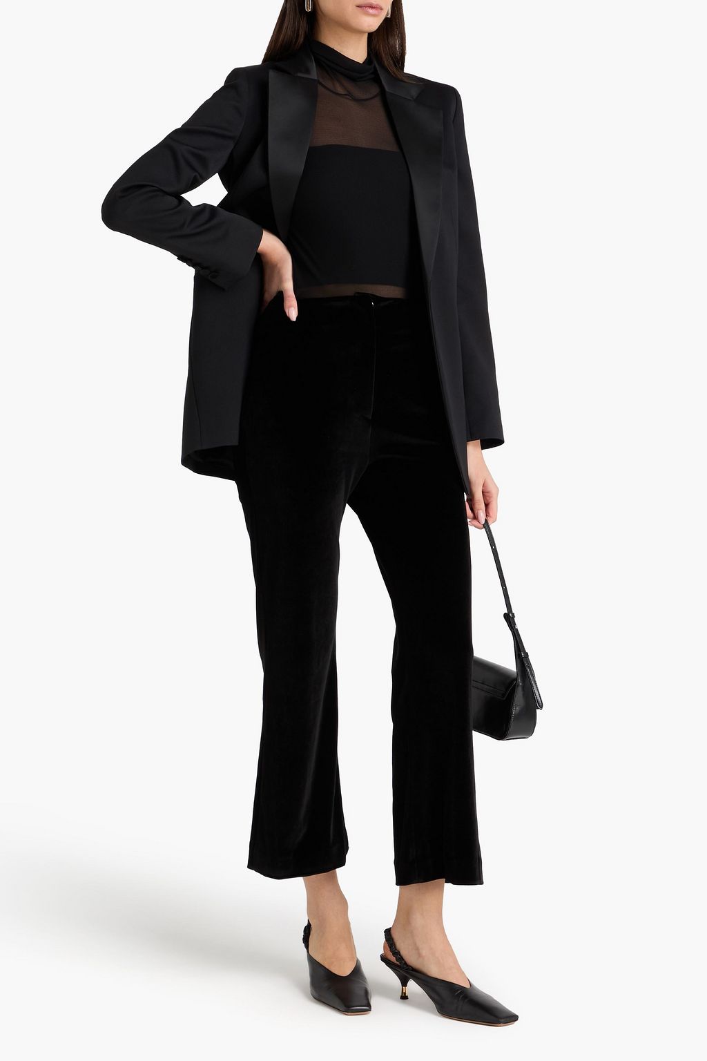 NANUSHKA Velvet kick-flare pants