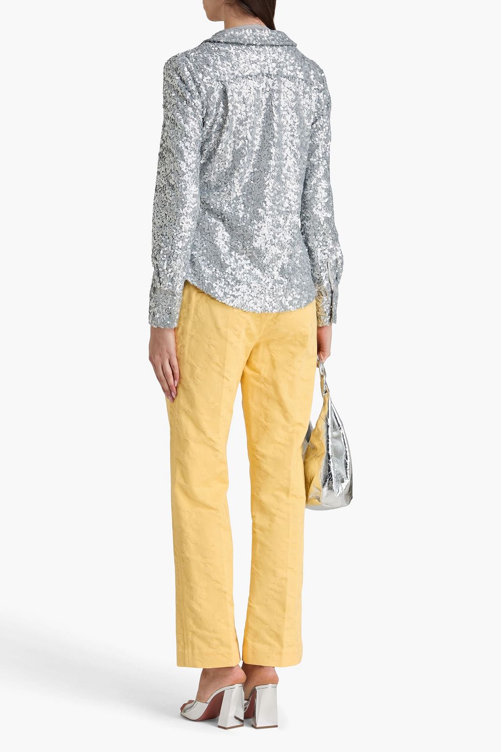STINE GOYA Sequined tulle shirt