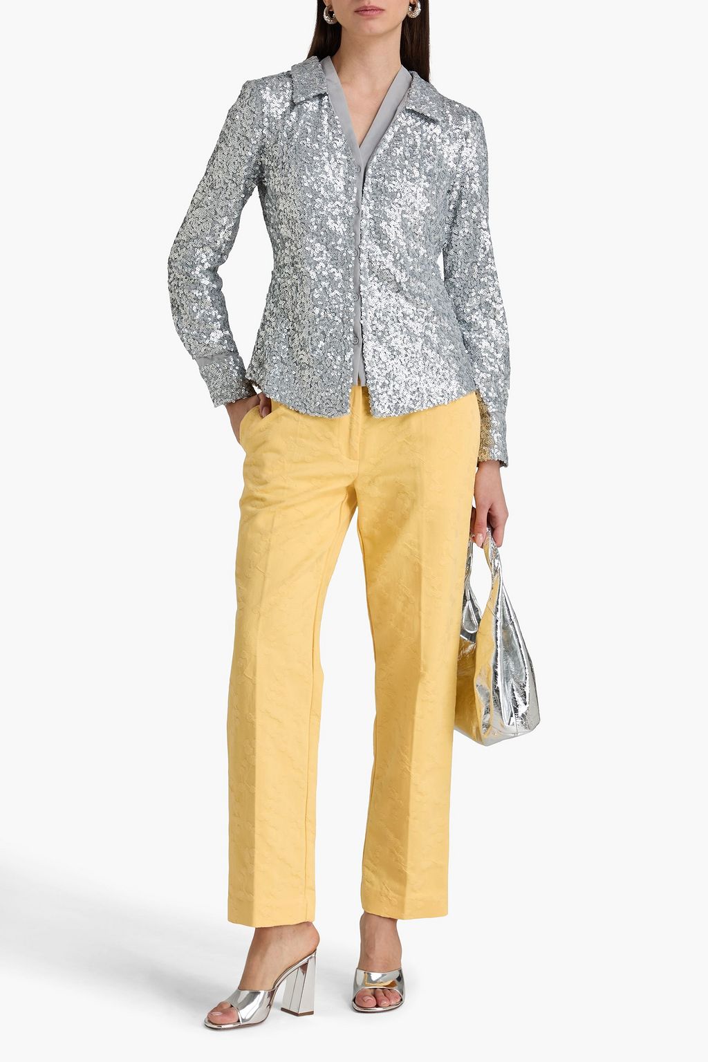 STINE GOYA Sequined tulle shirt