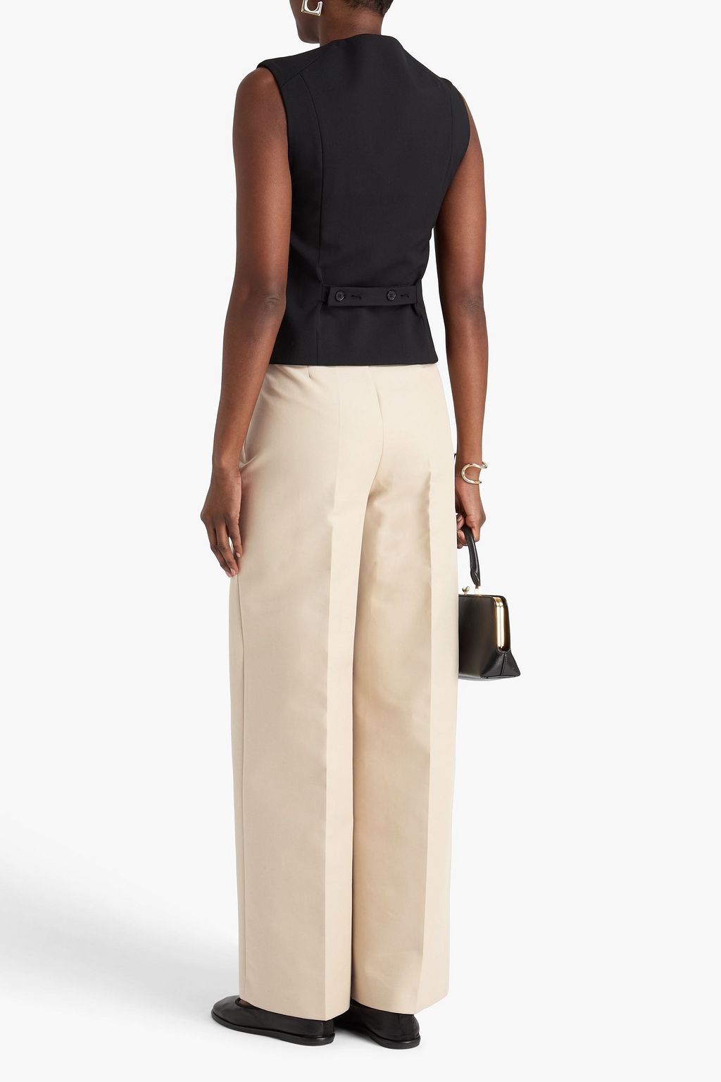 RÓHE بنطال بأرجل واسعة من قطن تويل