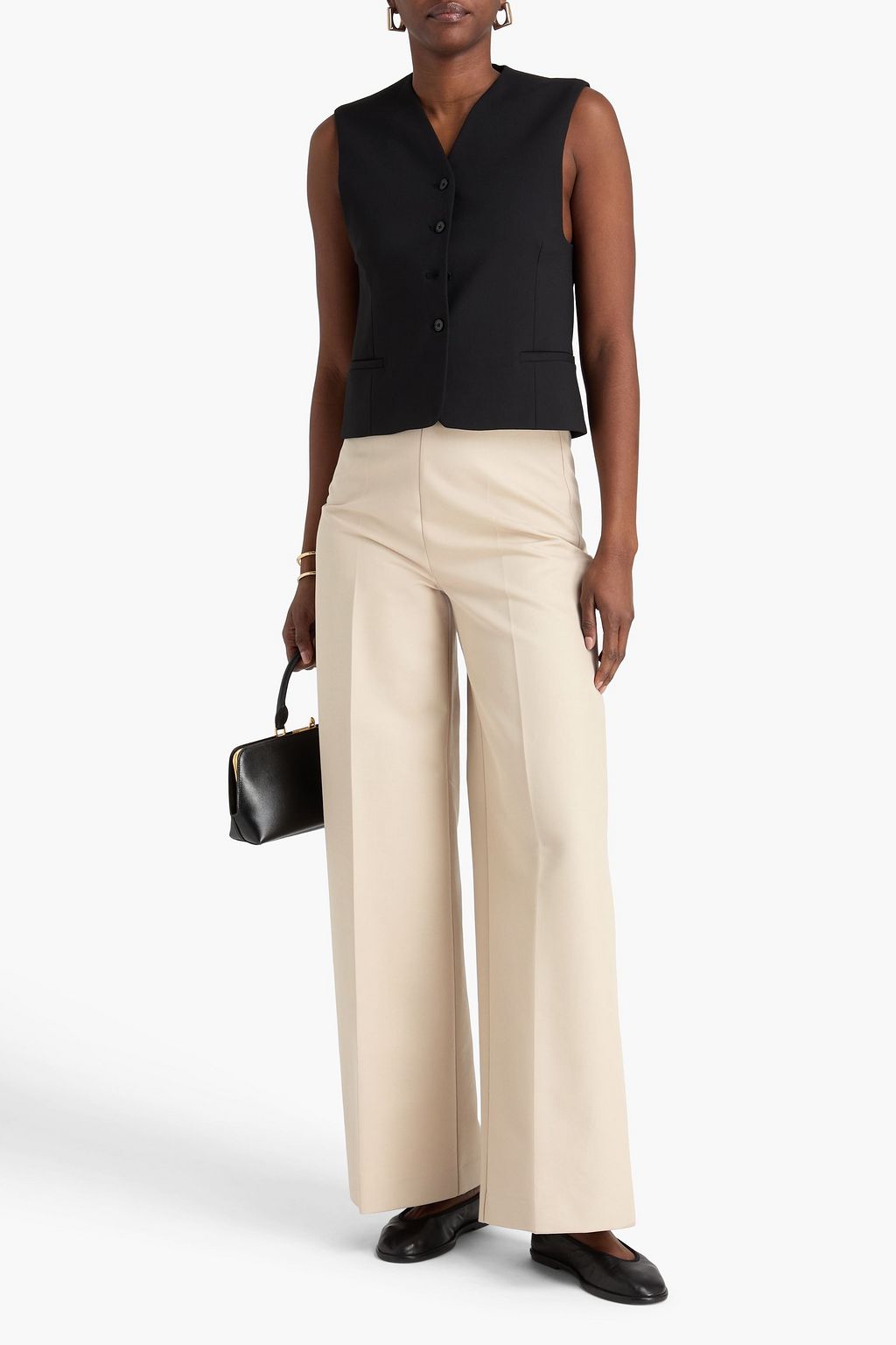 RÓHE بنطال بأرجل واسعة من قطن تويل