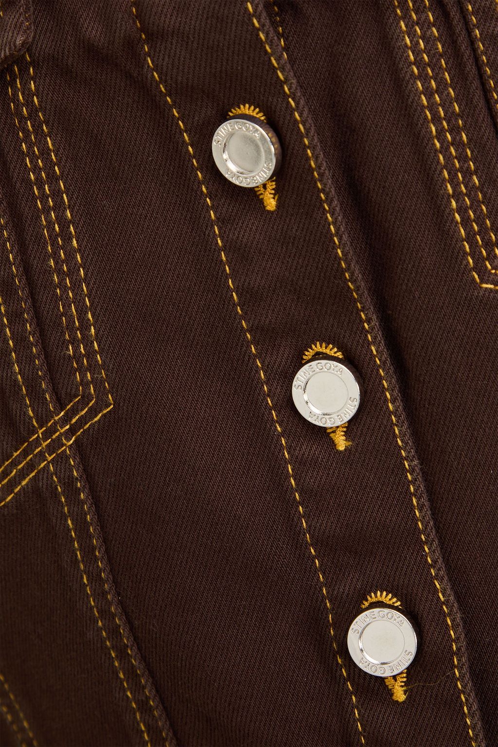 STINE GOYA Cropped Bustier-Oberteil aus Denim