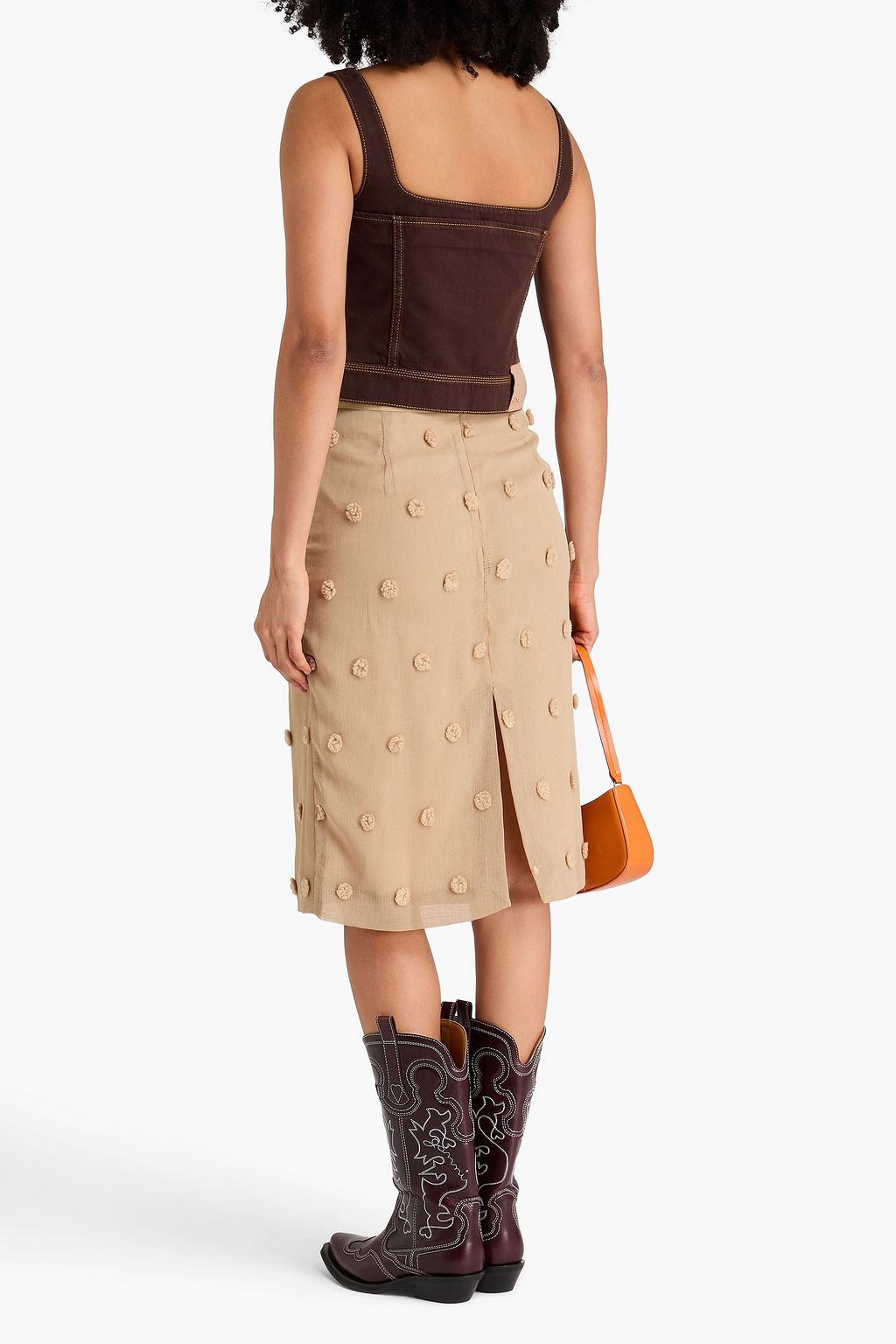 STINE GOYA Cropped Bustier-Oberteil aus Denim