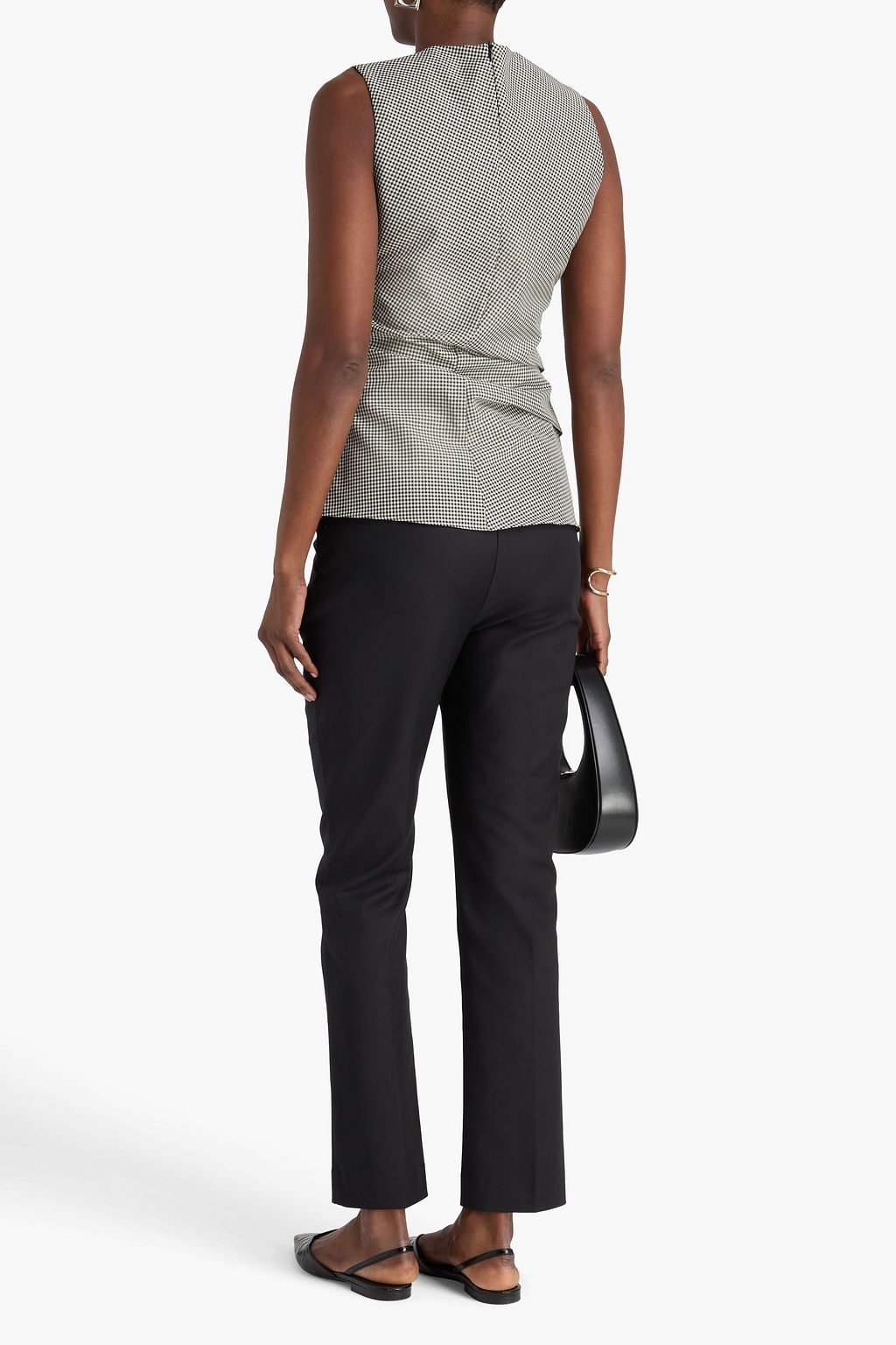 RÓHE بلوزة من مزيج الصوف بطبعة مربعات بتأثير مزموم